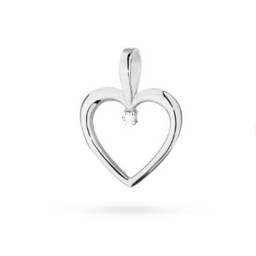 Изображение Подвеска из белого золота с бриллиантом "Сердце"