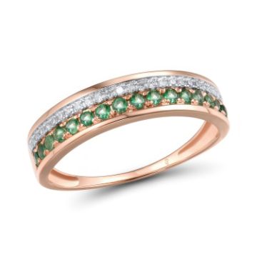 Изображение Золотое кольцо с бриллиантами и изумрудами